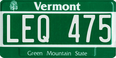 VT license plate LEQ475