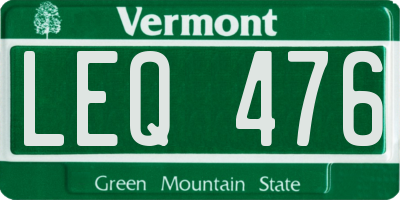 VT license plate LEQ476