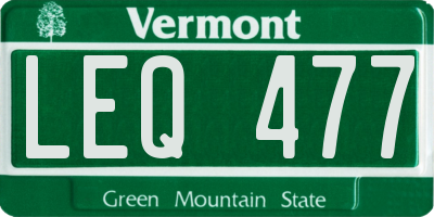 VT license plate LEQ477