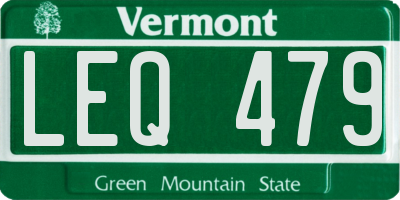 VT license plate LEQ479