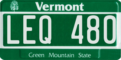 VT license plate LEQ480