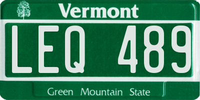VT license plate LEQ489