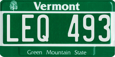 VT license plate LEQ493