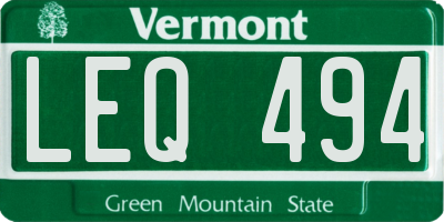 VT license plate LEQ494