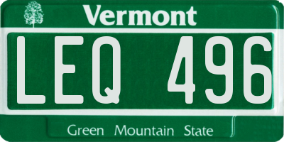 VT license plate LEQ496