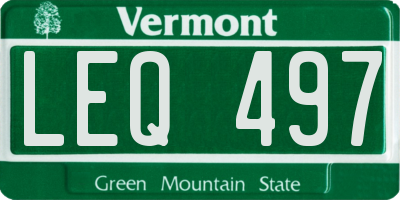 VT license plate LEQ497