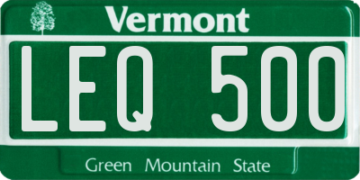 VT license plate LEQ500