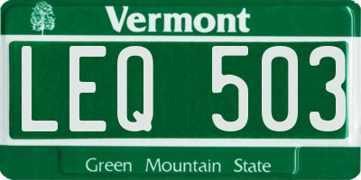 VT license plate LEQ503
