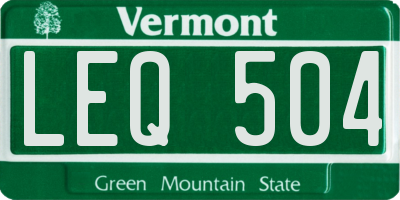 VT license plate LEQ504