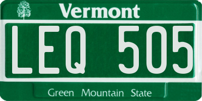 VT license plate LEQ505