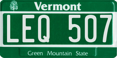 VT license plate LEQ507