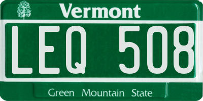 VT license plate LEQ508