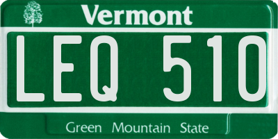 VT license plate LEQ510