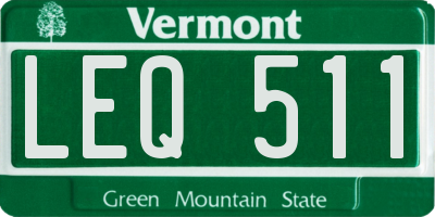 VT license plate LEQ511