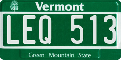 VT license plate LEQ513