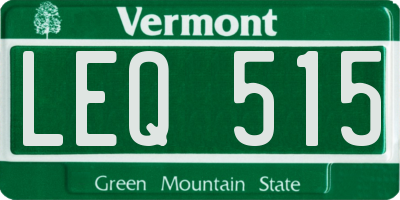VT license plate LEQ515