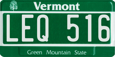 VT license plate LEQ516