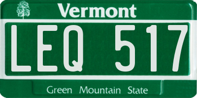 VT license plate LEQ517