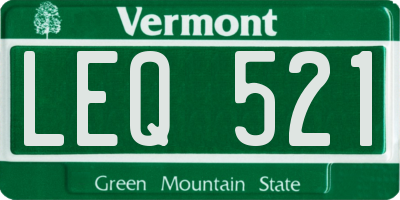 VT license plate LEQ521