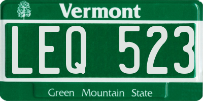 VT license plate LEQ523