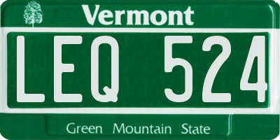 VT license plate LEQ524