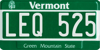 VT license plate LEQ525