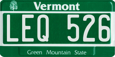 VT license plate LEQ526