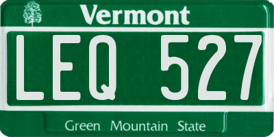 VT license plate LEQ527