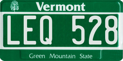 VT license plate LEQ528