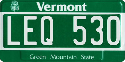 VT license plate LEQ530
