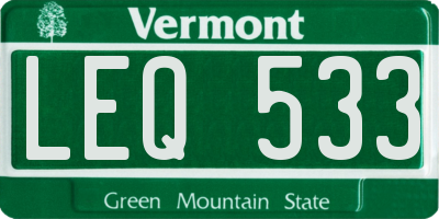 VT license plate LEQ533