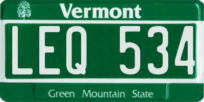 VT license plate LEQ534