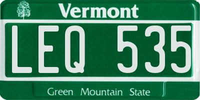 VT license plate LEQ535
