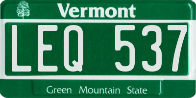 VT license plate LEQ537