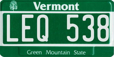 VT license plate LEQ538