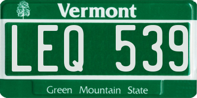 VT license plate LEQ539