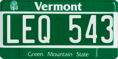 VT license plate LEQ543