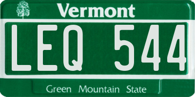 VT license plate LEQ544