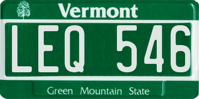 VT license plate LEQ546