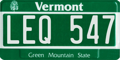 VT license plate LEQ547