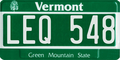 VT license plate LEQ548