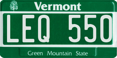VT license plate LEQ550