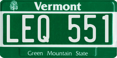 VT license plate LEQ551