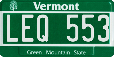 VT license plate LEQ553
