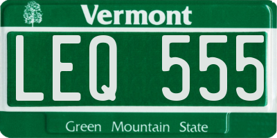 VT license plate LEQ555