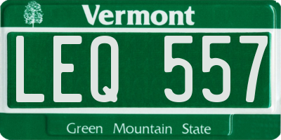 VT license plate LEQ557