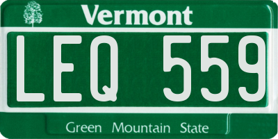 VT license plate LEQ559