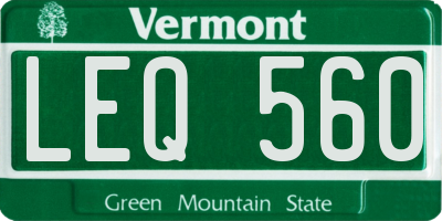 VT license plate LEQ560