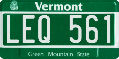 VT license plate LEQ561