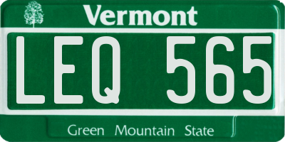 VT license plate LEQ565